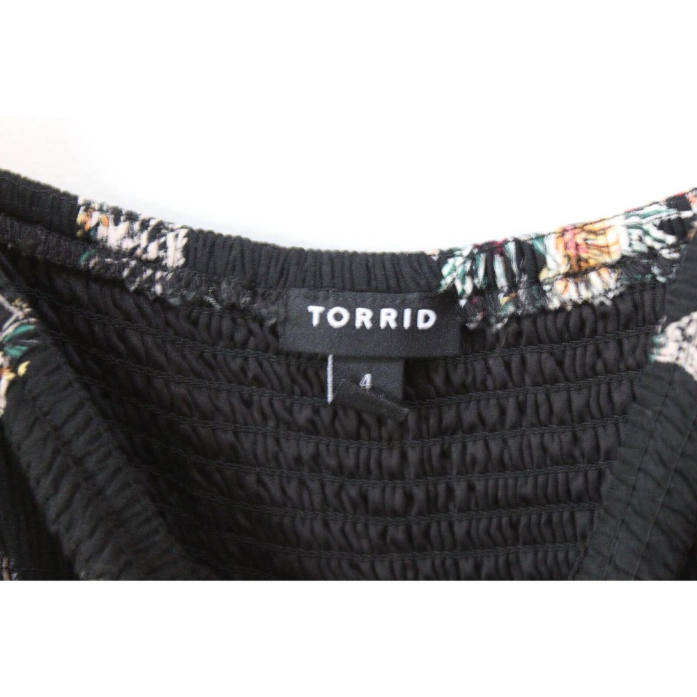 Torrid Floral Butterfly Midi Challis Smocked Tiered Dress Plus Size 4 4X H14068 - Picture 6 of 16